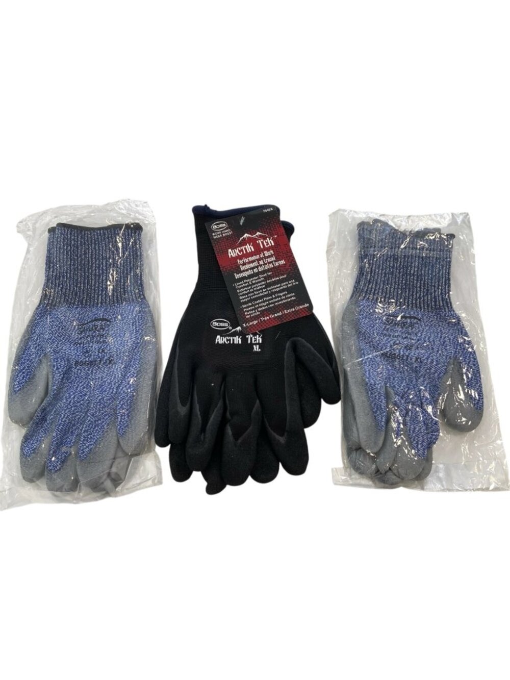 Boss Arctik Tek XL Lined Nitrile Work Gloves - 3 Pairs For Cold Weather Protecti